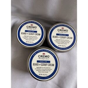 NEW CREMO Cooling Beard and Scruff Cream 4 oz Iced Citron and Driftwood 3 Pack